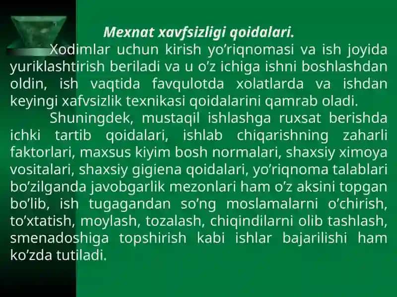 MEHNAT MUXOFAZASI 3