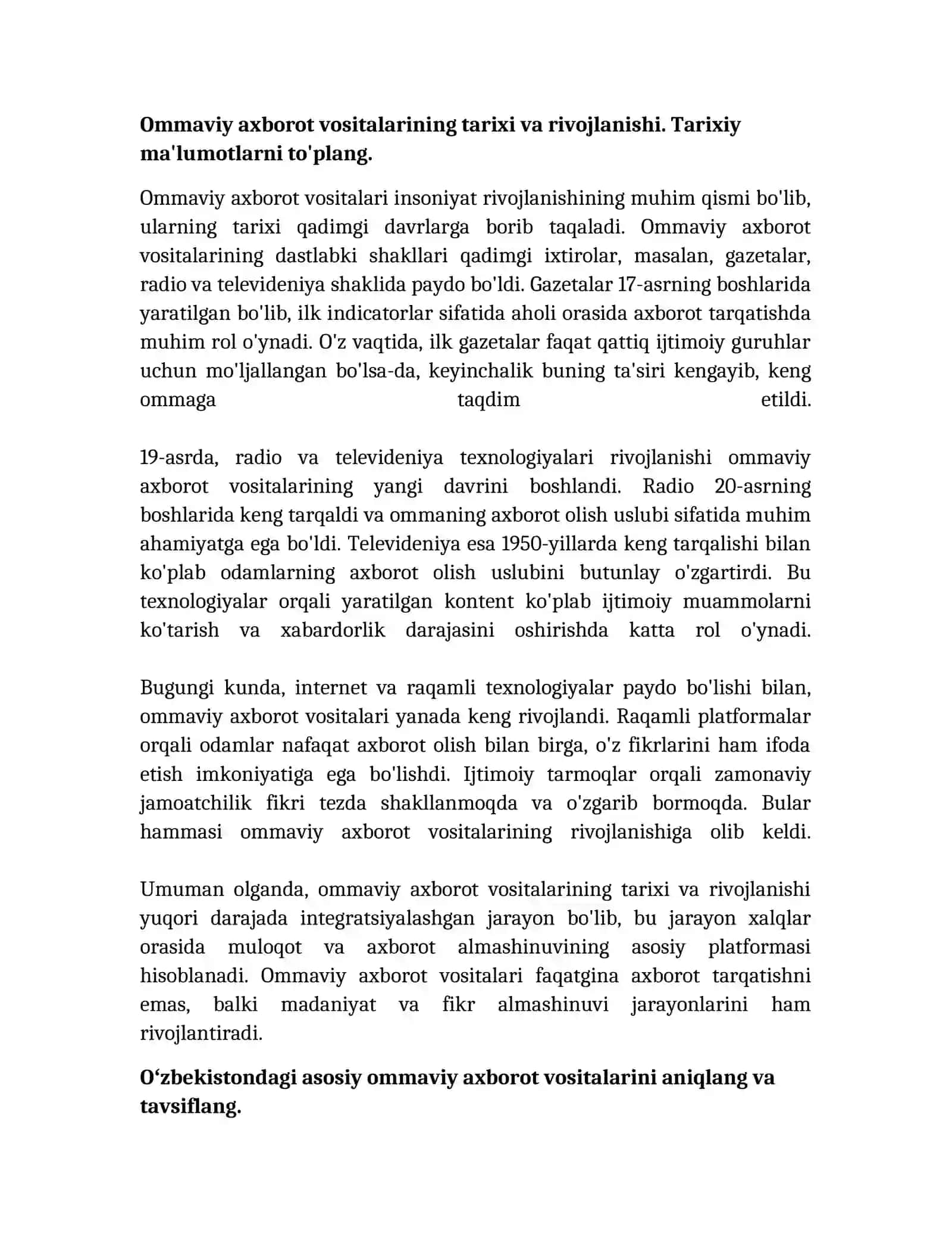 Oʻzbekiston Respublikasida ommaviy axborot vositalarining faoliyati 3
