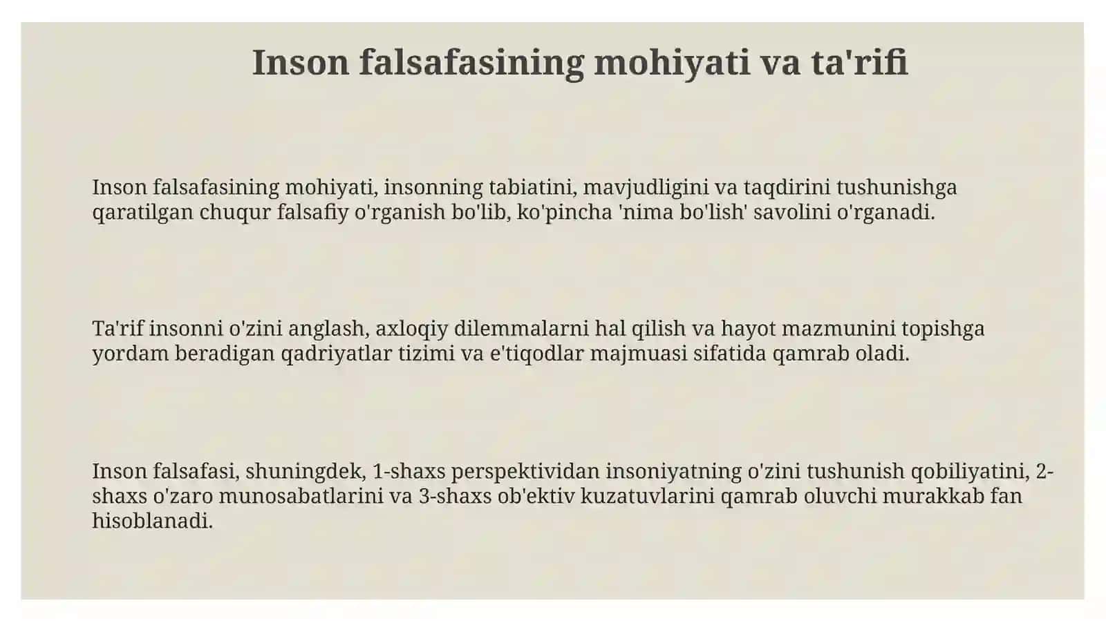 Inson falsafasi 3