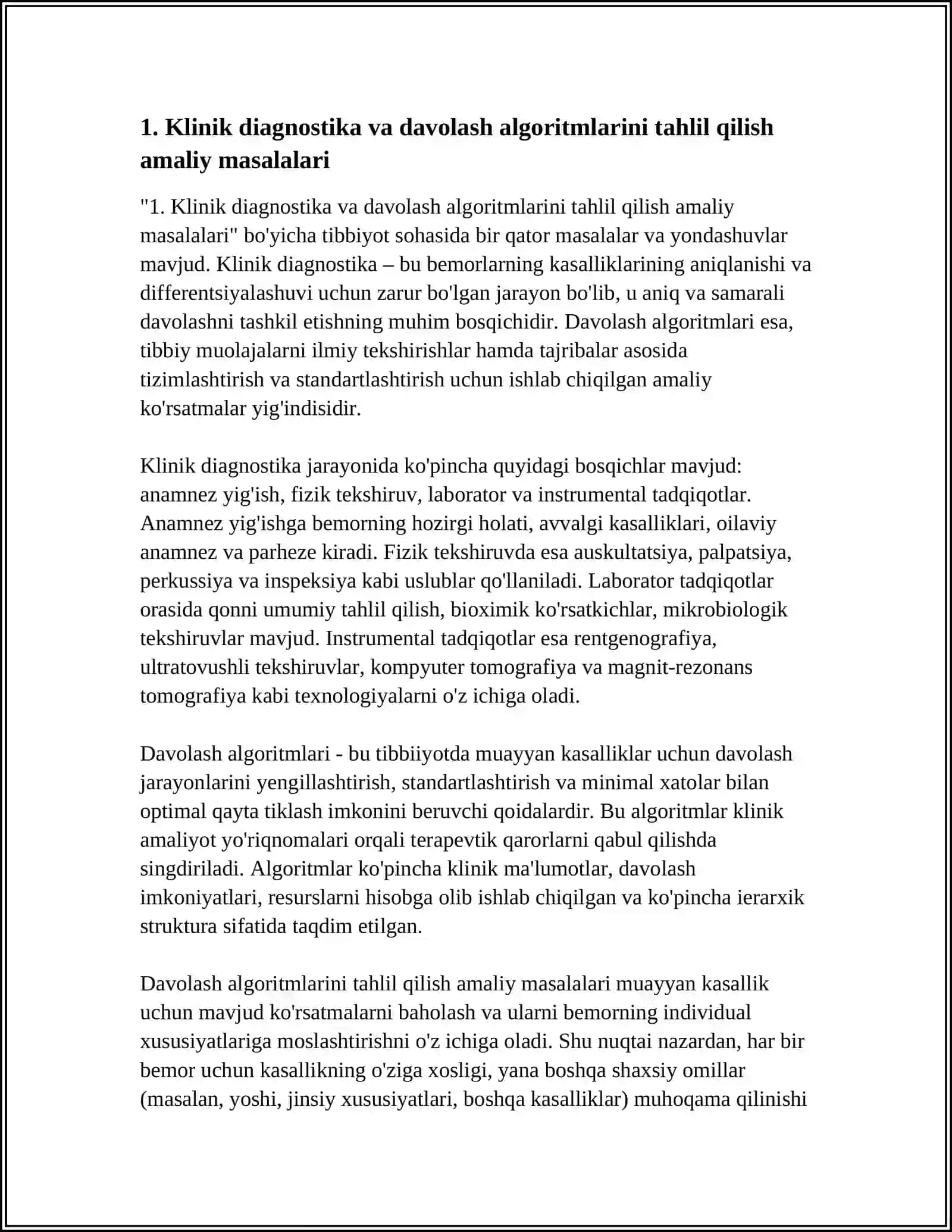 TIBBIYOT, BIOLOGIYA VA FARMATSIYANING AMALIY MASALALARINI OCHIB BERISH 3