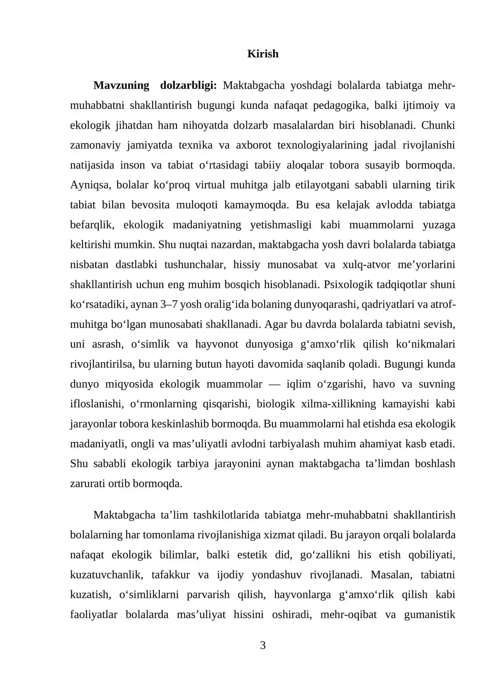 Maktabgacha yoshdagi bolalarda tabiatga mehr-muhabbatini shakllantirish usullari 3