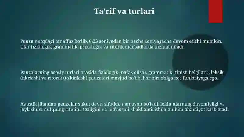 Pauza turlari 3