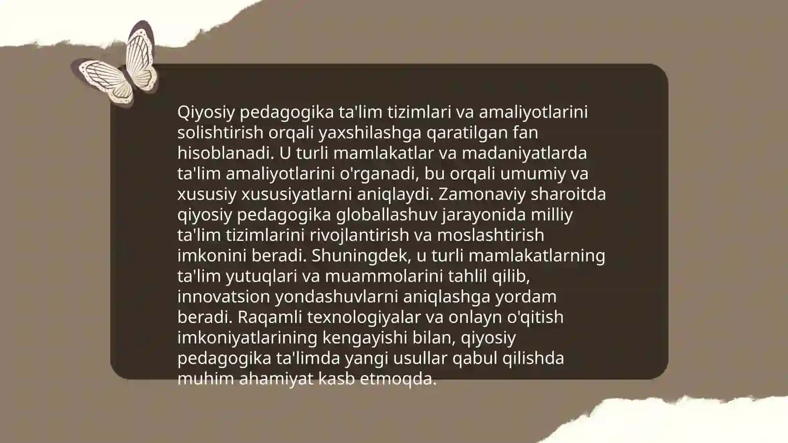 Pedagogika oliy o'quv yurti talabasi zamonaviy sharoitda qiyosiy pedagogikani o'rganishining ahamiyati 3