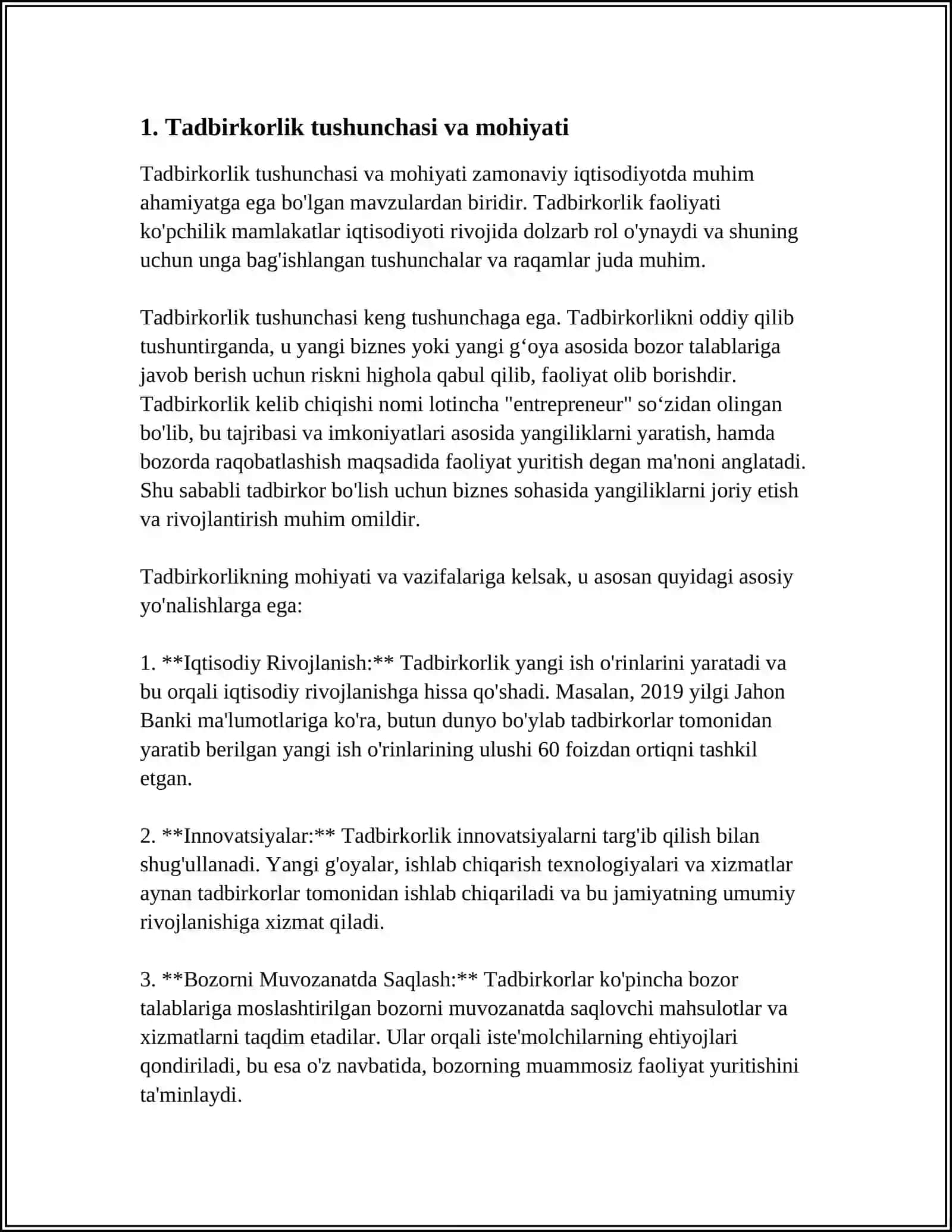 TADBIRKORLIK FAOLIYATI VA TADBIRKORLIK KAPITALI 3