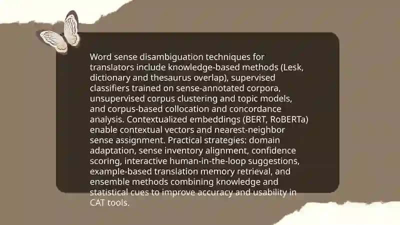 Word Sense Disambiguation Techniques for Translators 3