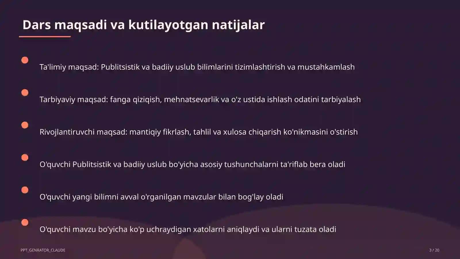 Publitsistik va badiiy uslub (10-sinf) 3