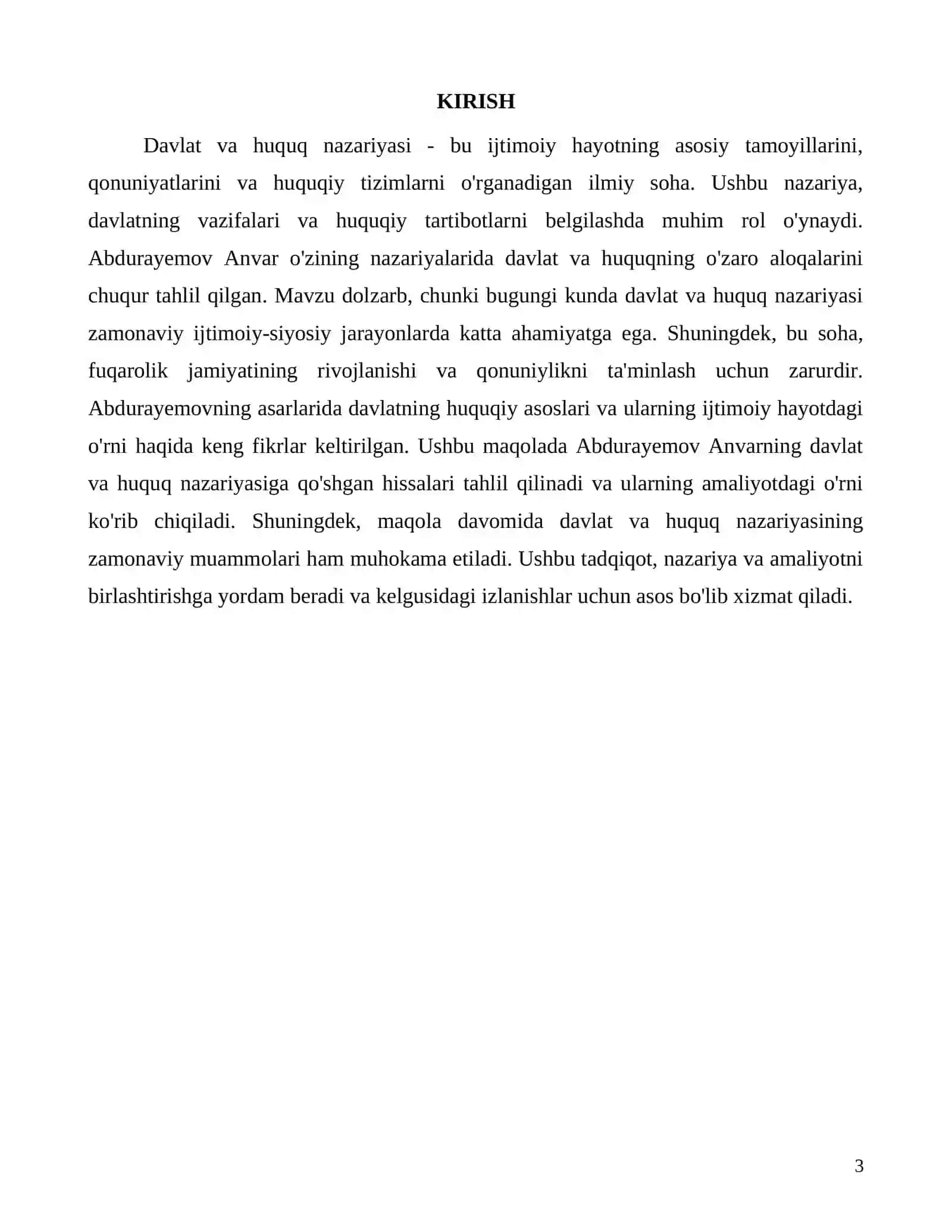 Abdurayemov Anvar va Davlat Huquq Nazariyasi: Asosiy Qonunlar 3