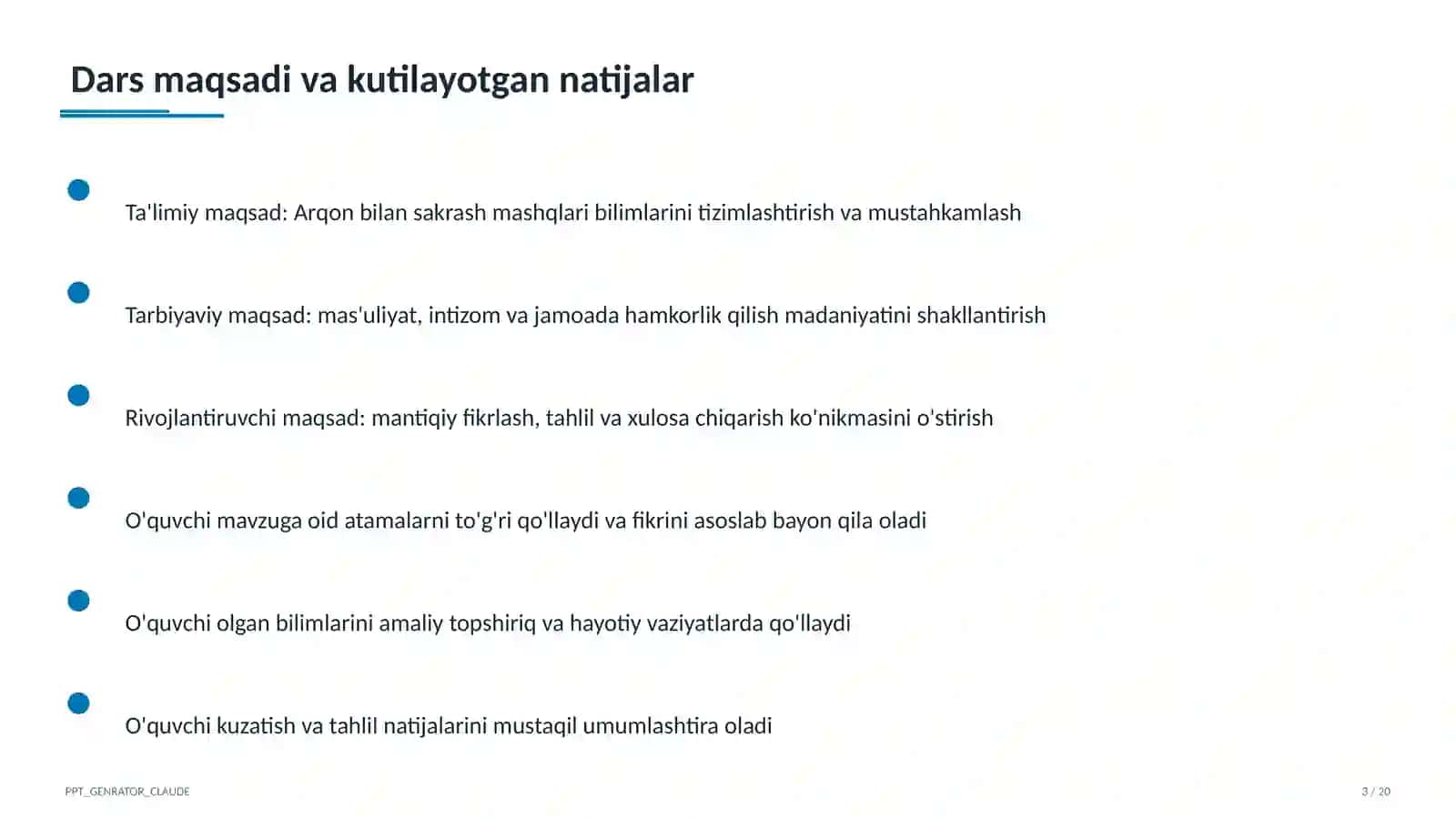Arqon bilan sakrash mashqlari (3-sinf) 3