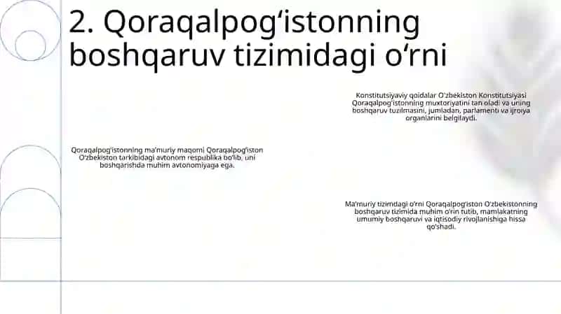 Konstitutsiyadagi Oʻzbekiston Mamuriy Hududiy Davlat Tuzilishi Va QoraqolpogʻIston Respublikasi Boblari Haqida 3