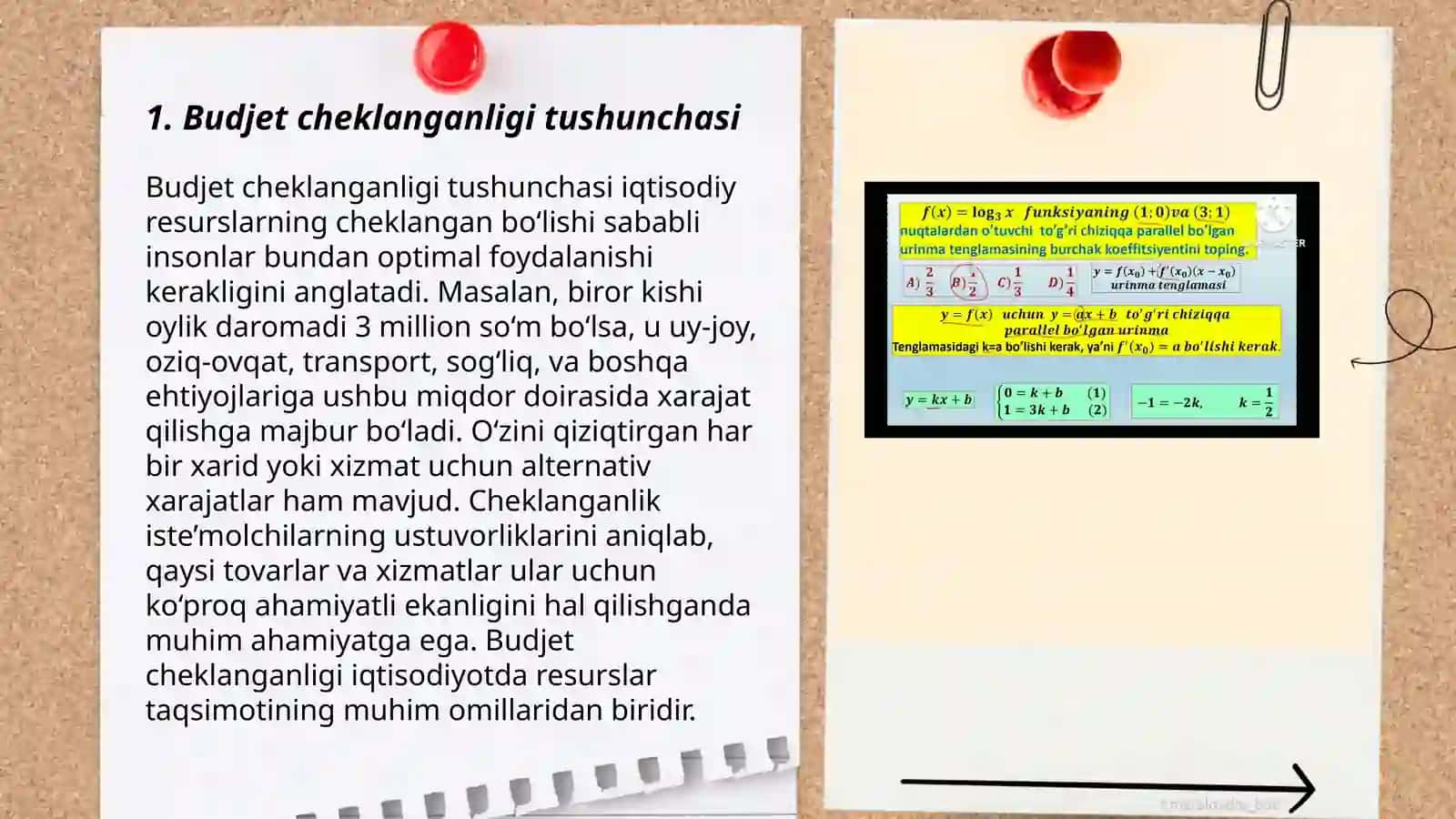 Budjet cheklanganligi va budjet tenglamasi 3
