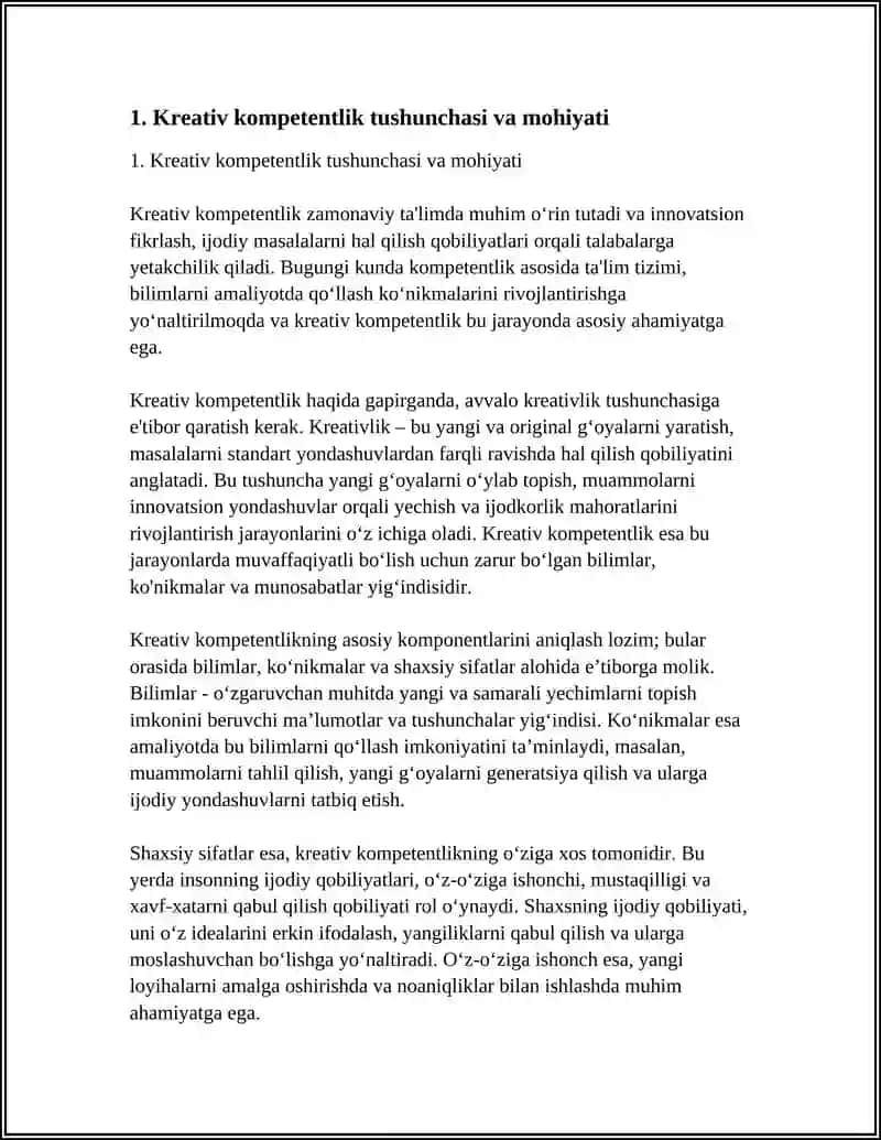 KREATIV KOMPETENTLIK VA UNING MAZMUNI 3
