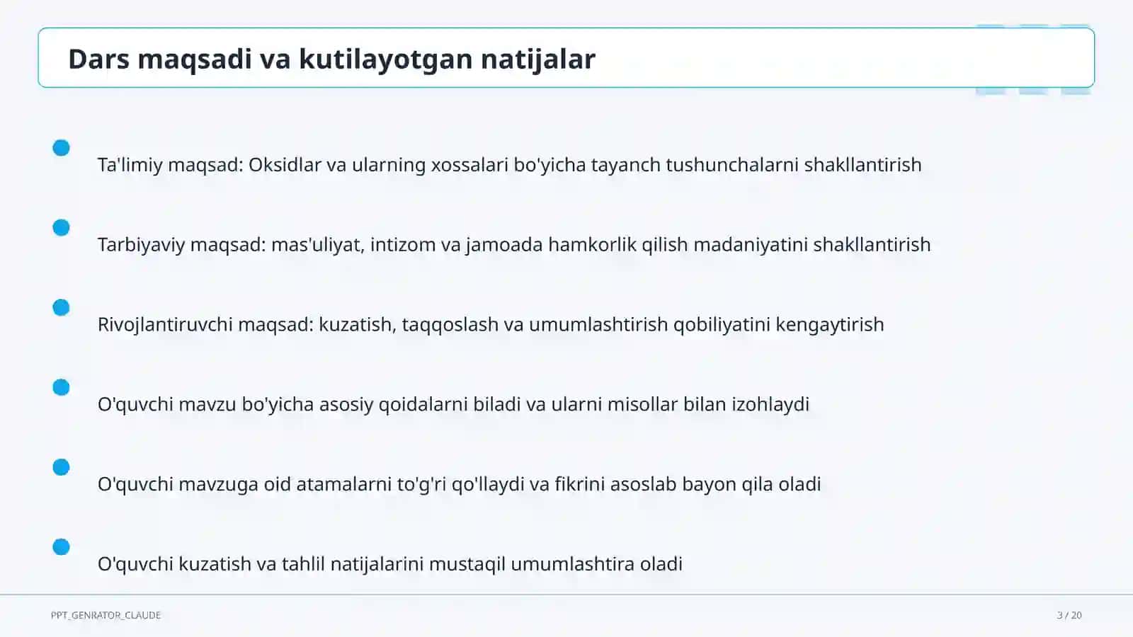 Oksidlar va ularning xossalari (8-sinf) 3