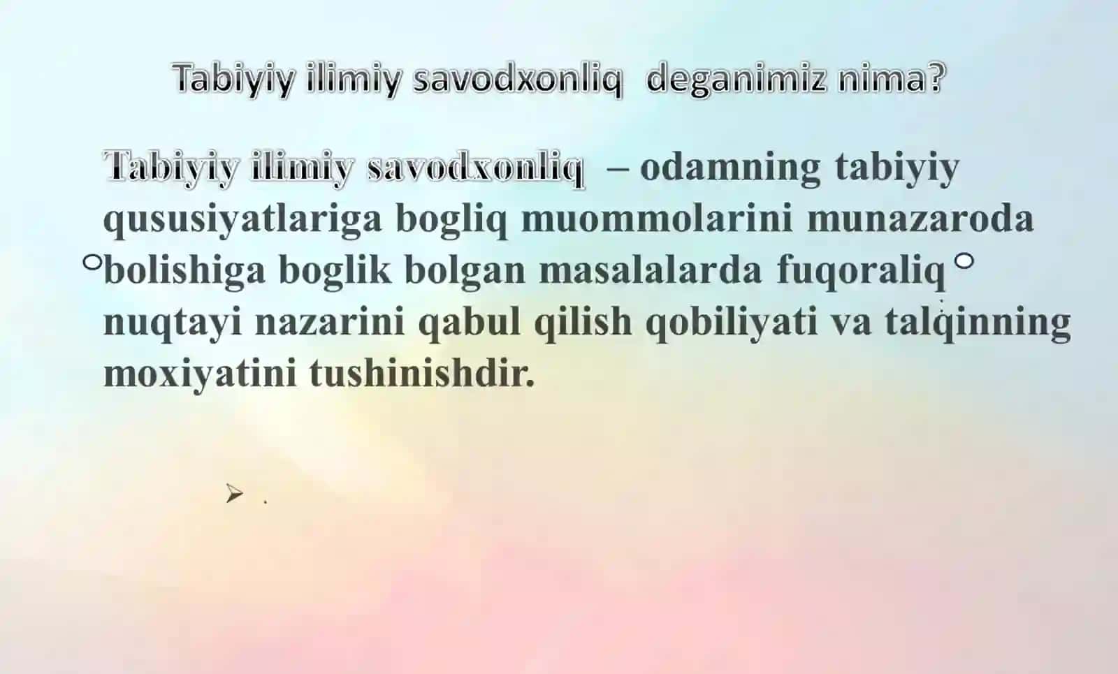 O’quvchilarning ilimiy savodxonligini baholash 3