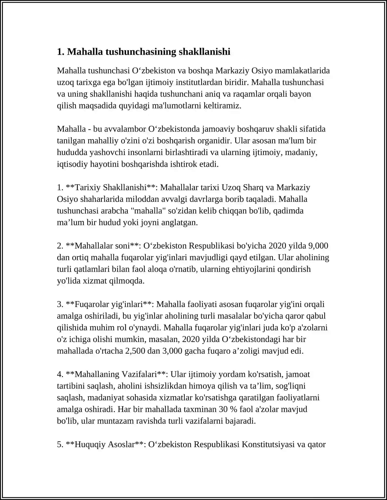 MAHALLANING PAYDO BO'LISHI TARIXIDAN. MAHALLANING IJTIMOIY PEDAGOGIK O'RNI 3