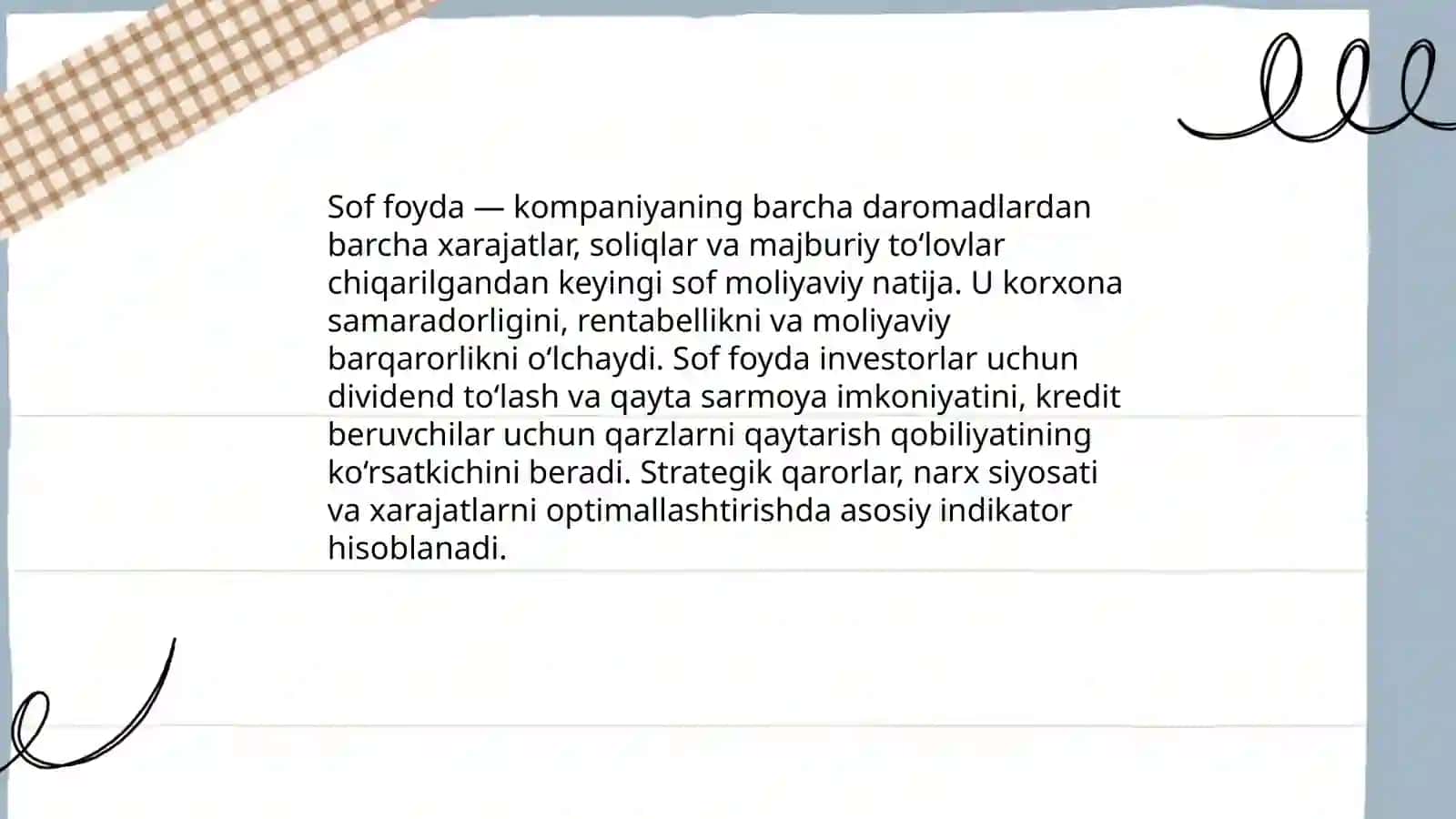 Sof foyda hisobi 3