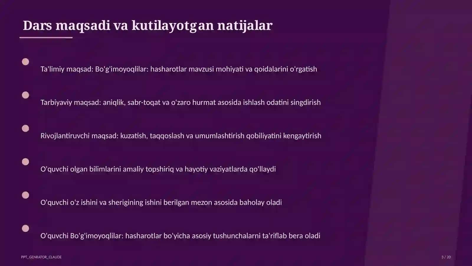 Bo'g'imoyoqlilar: hasharotlar (7-sinf) 3