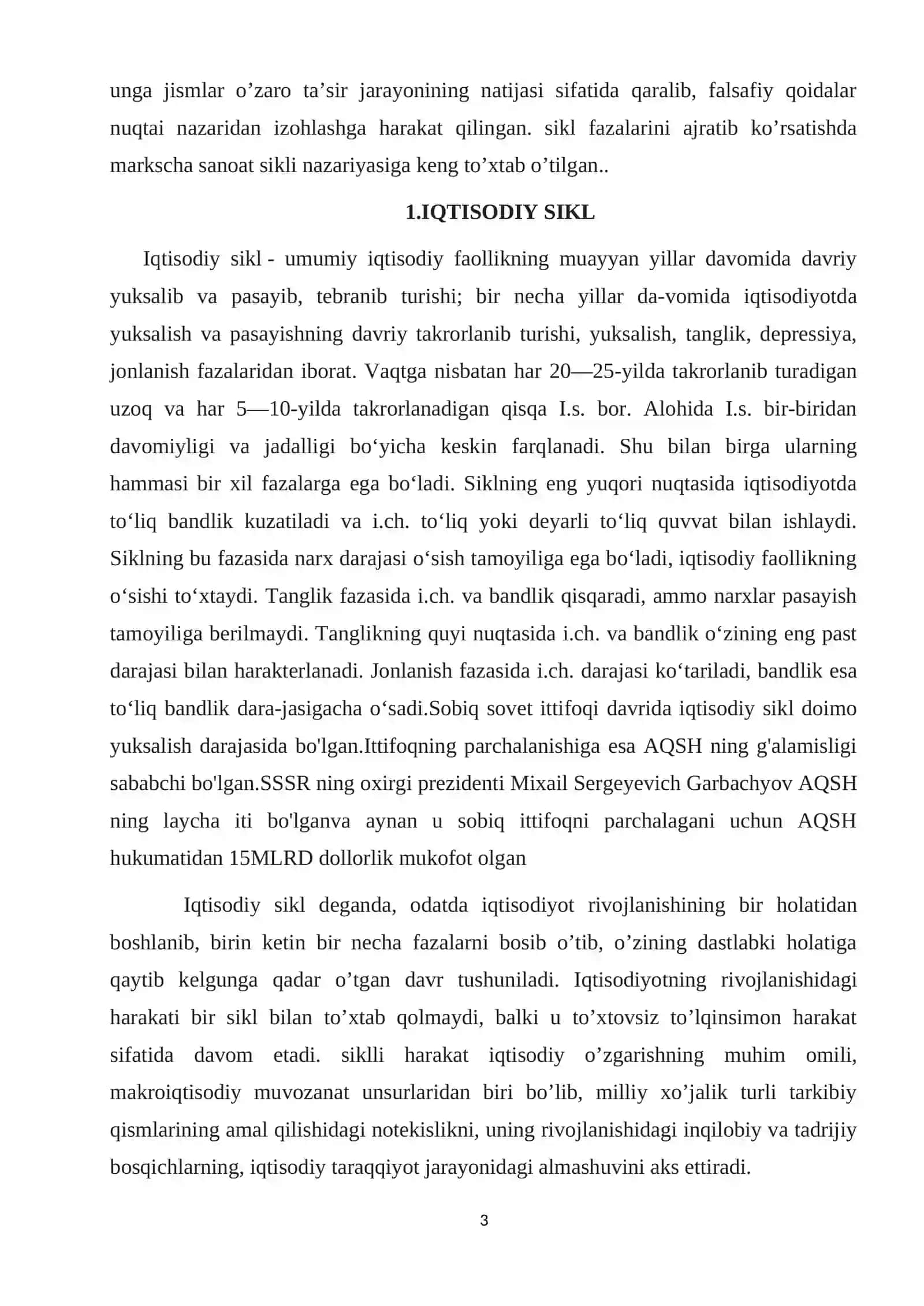 Iqtisodiyotning siklliligi ba Makoiqtisodiy barqarorlik 3