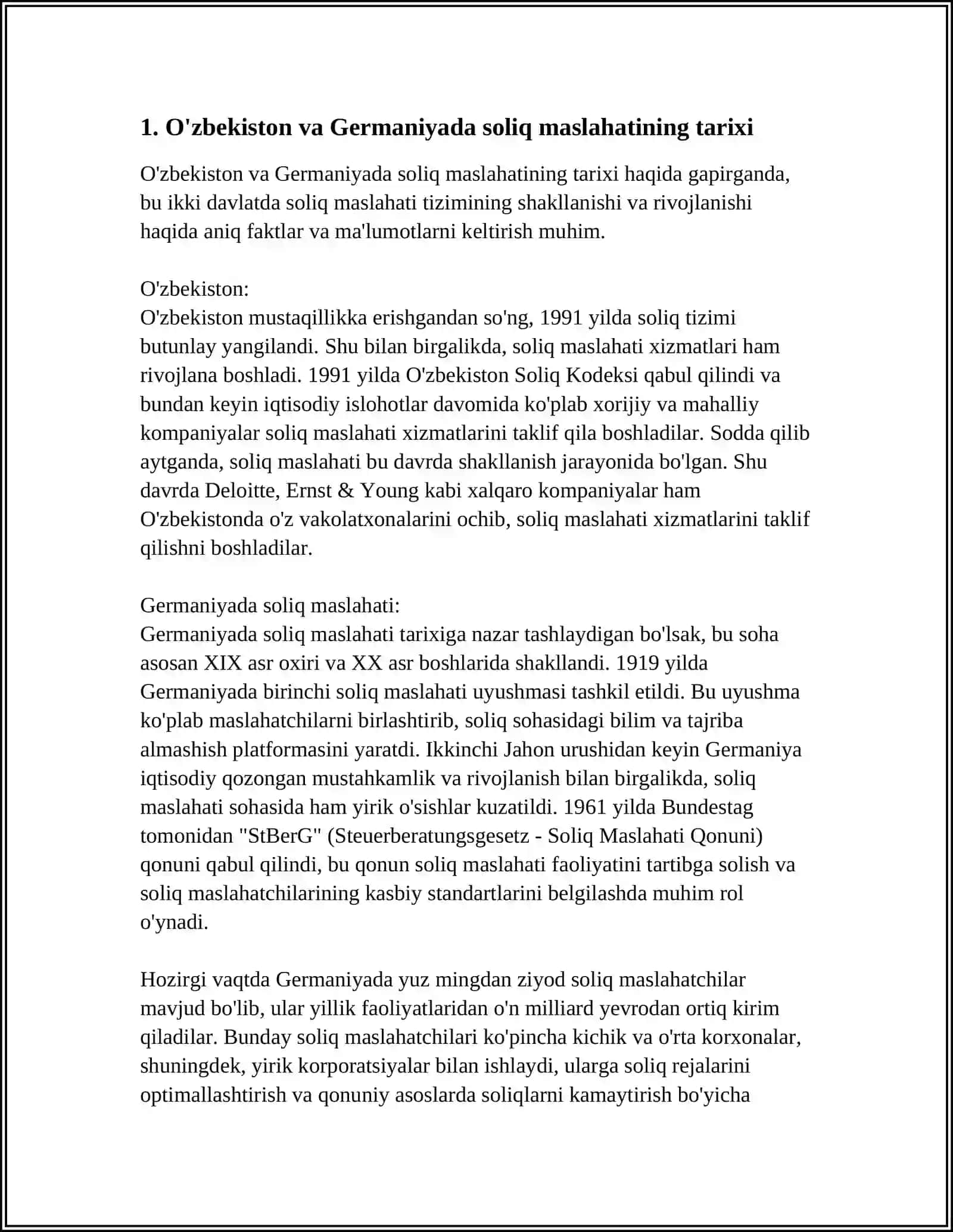 O’ZBEKISTON VA GERMANIYA DAVLATLARIDA SOLIQ MASLAHATI TASHKILOTINING TASHKIL ETISHNING HUQUQIY ASOSLARI QIYOSIY TAHLILI 3