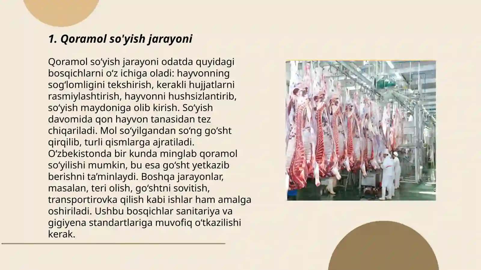 Qoramol yirik va kichik mollarni so'yish texnologiyasi sxemasi 3