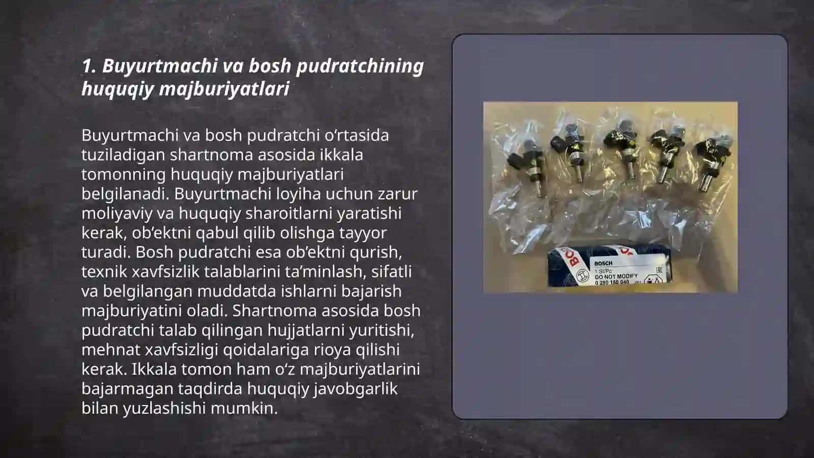 Buyurtmachi va bosh pudratchilarning ozaro munosabati 3