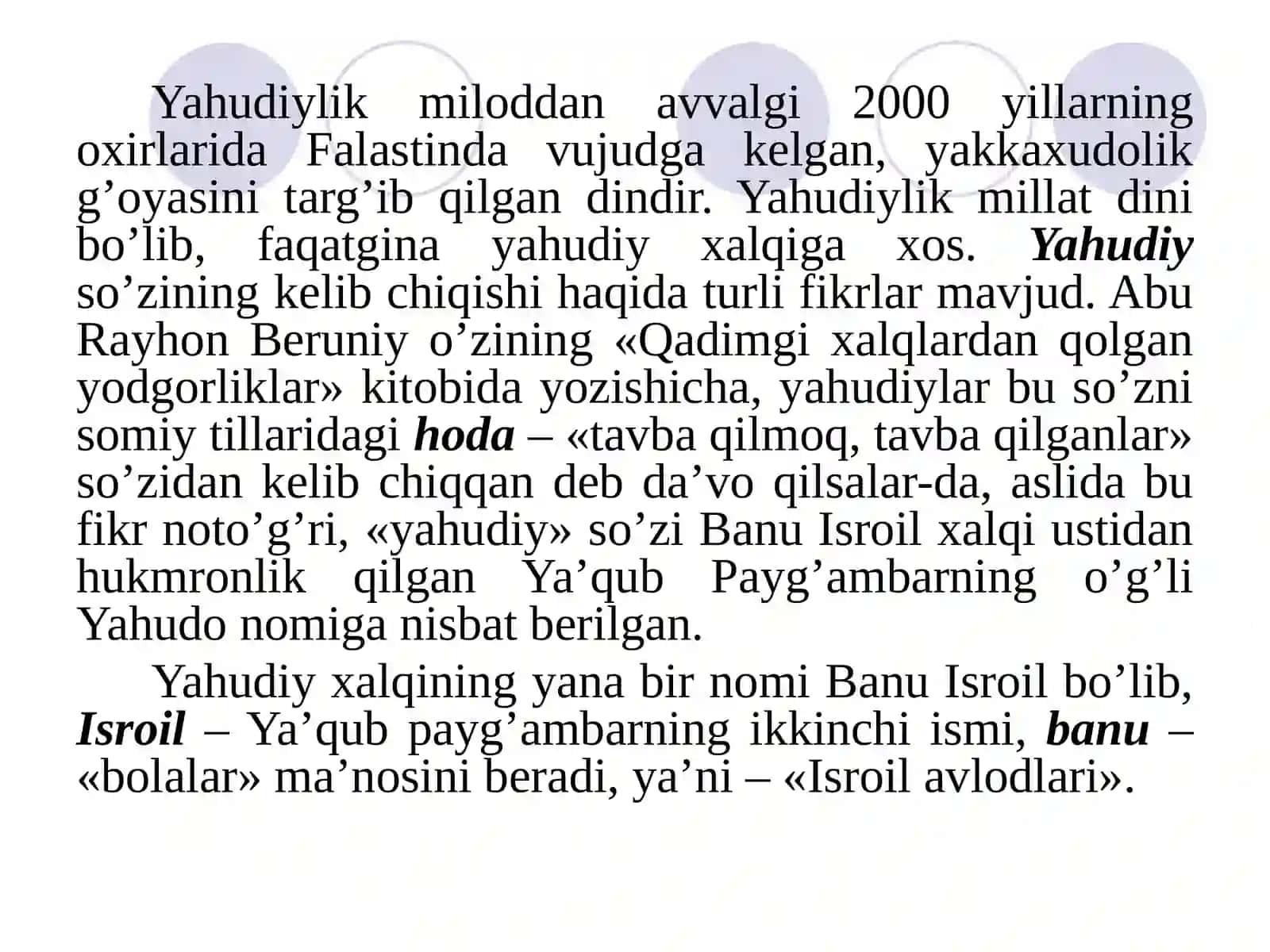 Milliy dinlar 3