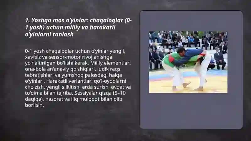 Milliy va harakatli o’yinlarni bolani yoshiga mos holda tanlash va o’tkazish 3