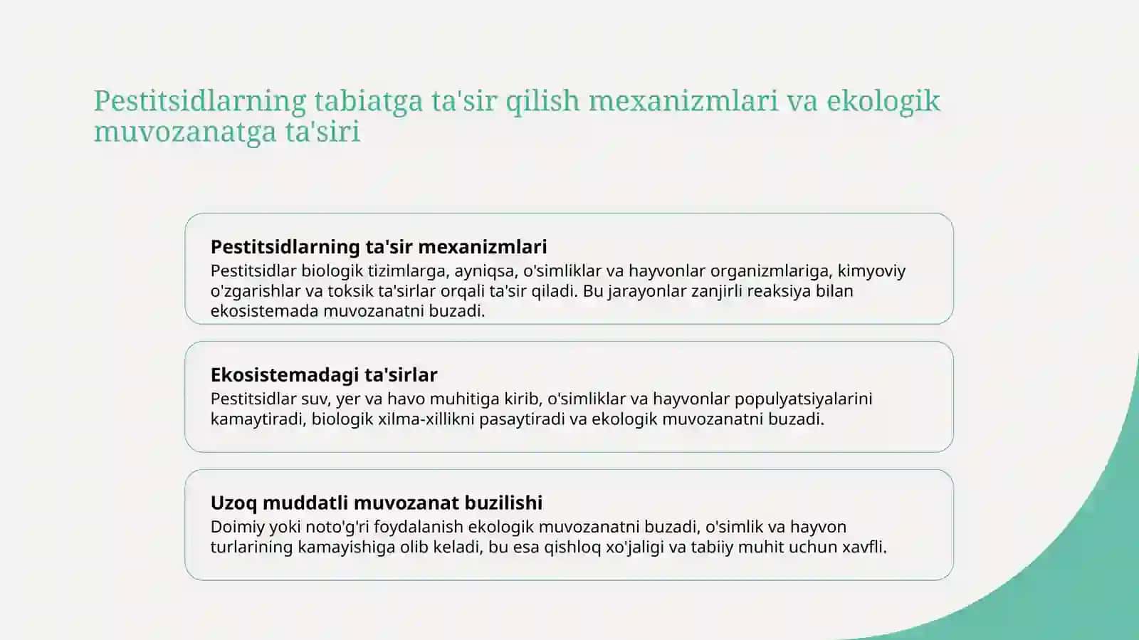 Pestitsidlarning tabiatga ta'siri va ekologik xavflar 3