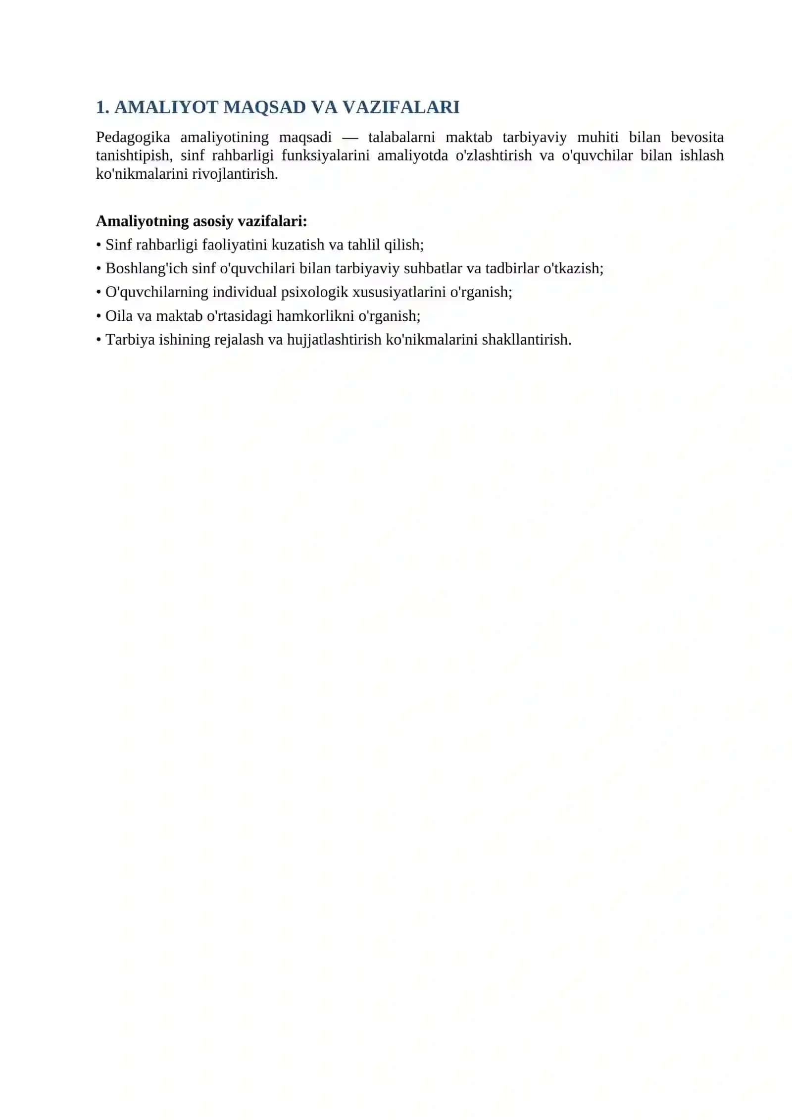 PEDAGOGIKA AMALIYOTI HISOBOTI 3