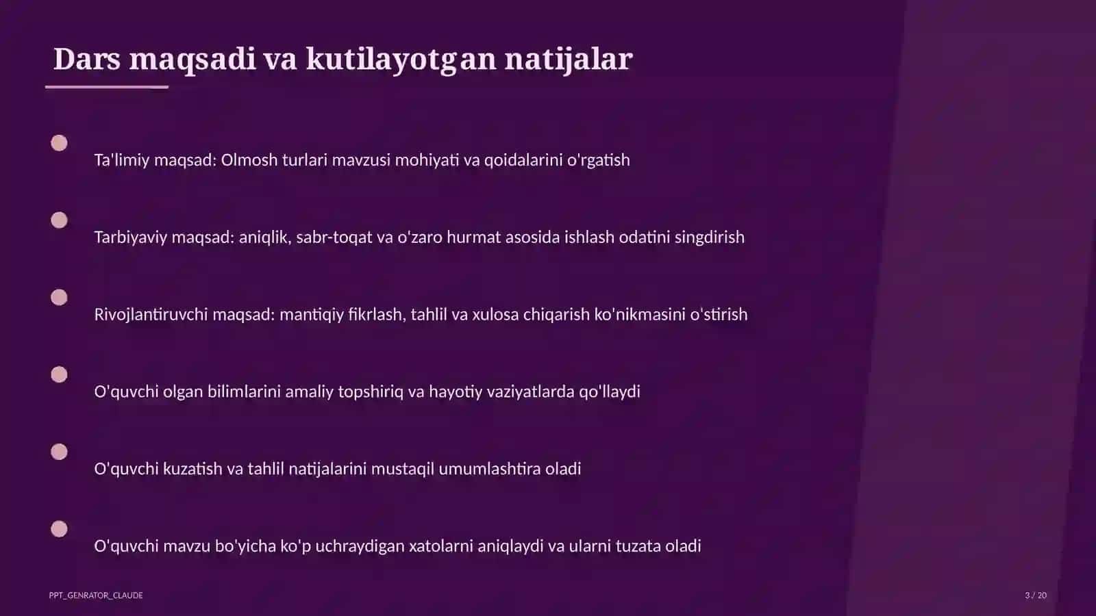 Olmosh turlari (6-sinf) 3