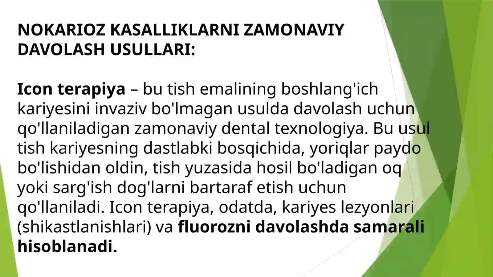 NOKARIES KASALLIKLARNI ZAMONAVIY DAVOLASH USULLARI 3