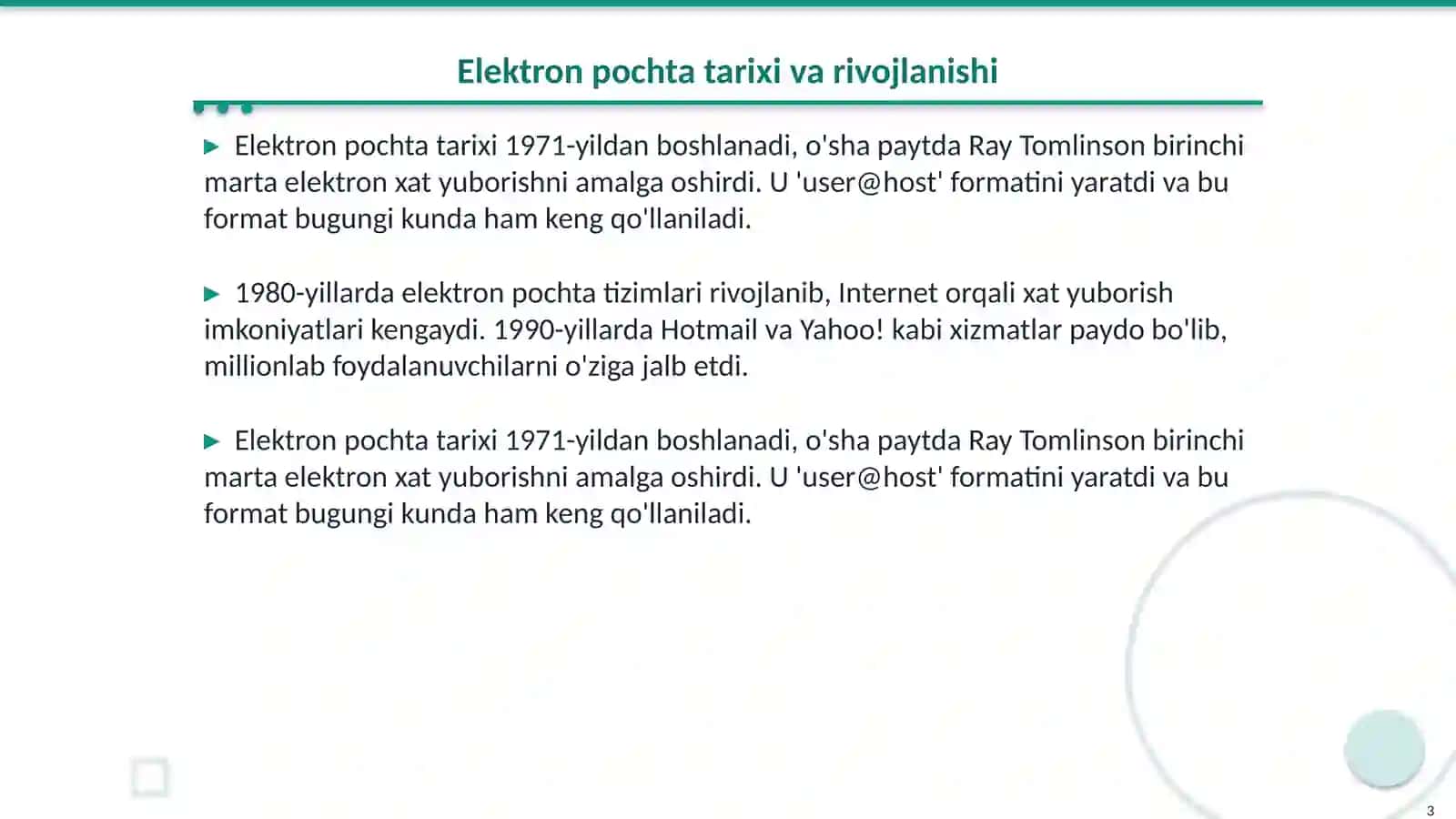 Elektron pochta tarixi va rivojlanishi 3