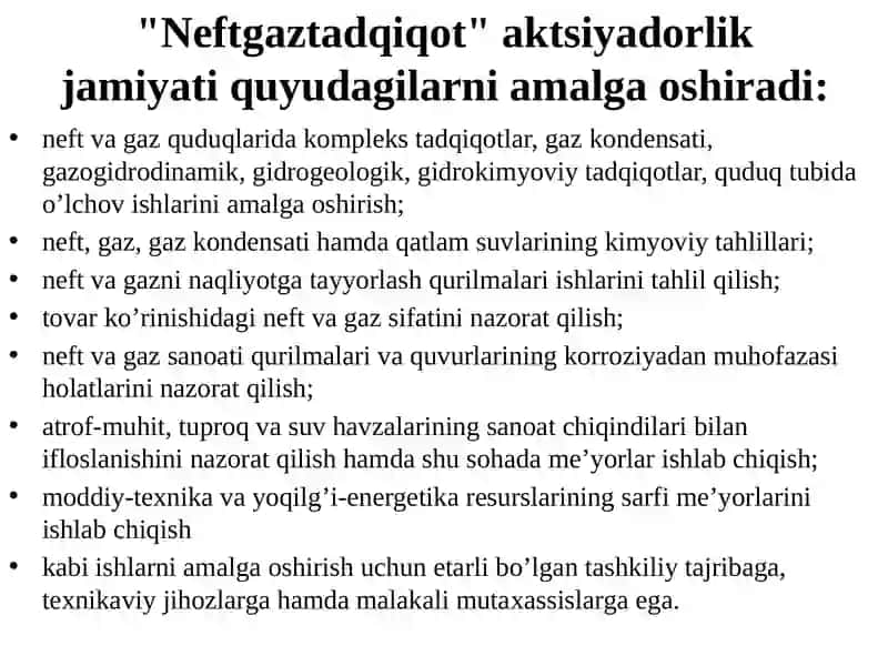 Neftgaztadqiqot AJ, ilmiy tekshirish institutlari tuzilishi va faoliyati 3