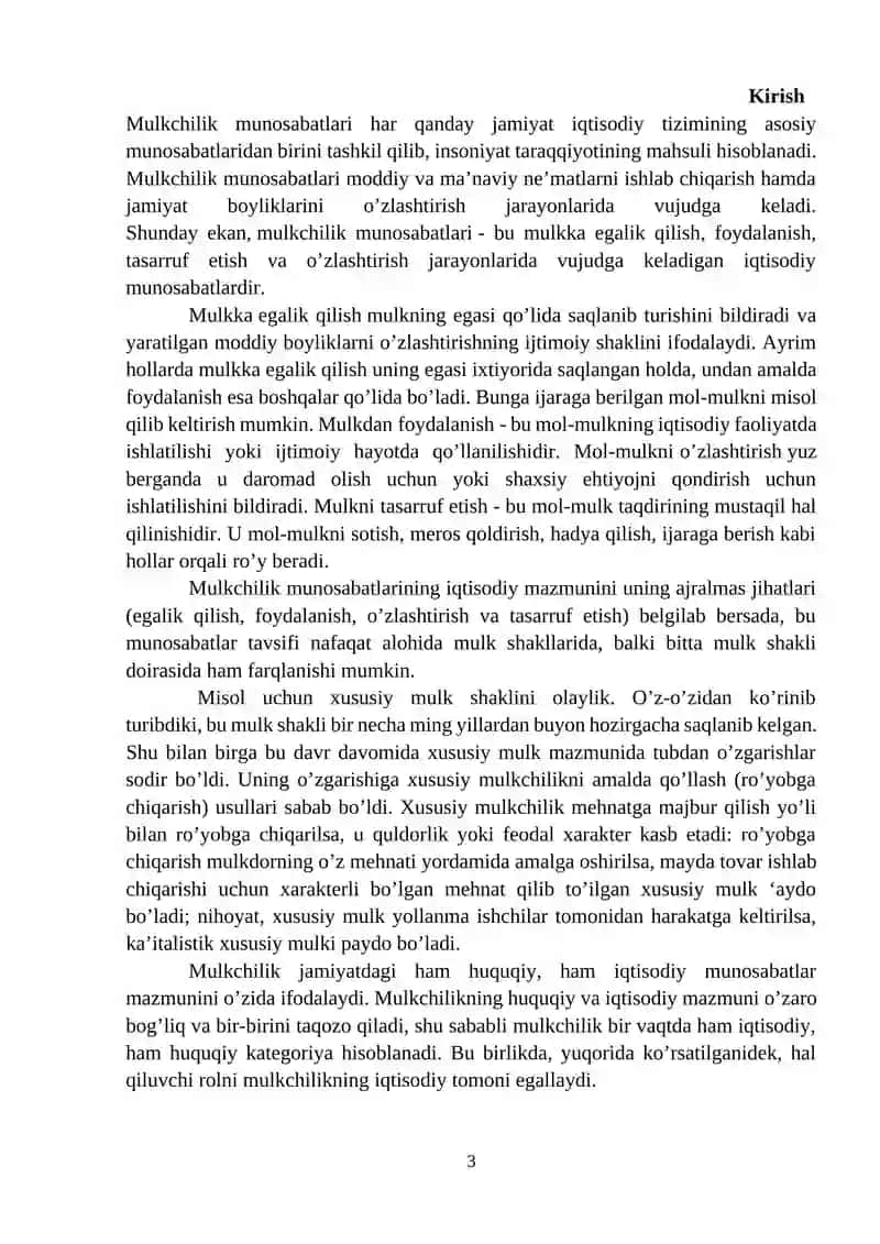 Mulkchilik munosabatlari va ularning huquqiy-iqtisodiy jixatlari 3