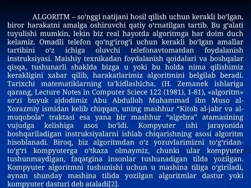 ALGORITMLAR VA XISOBLASHLARNIMODELLARTIRISH 3