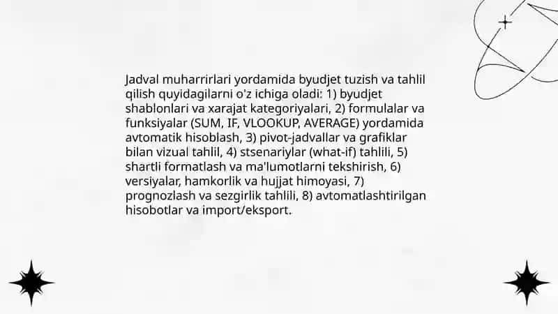 Iqtisodiy masalalarni yechishda jadval muharrirlaridan foydalanish 3