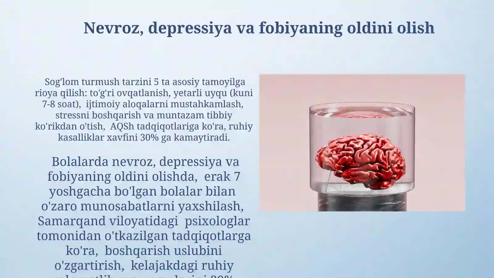 Nevroz, depressiya va fobiyada bemorlar psixologiyasi 3