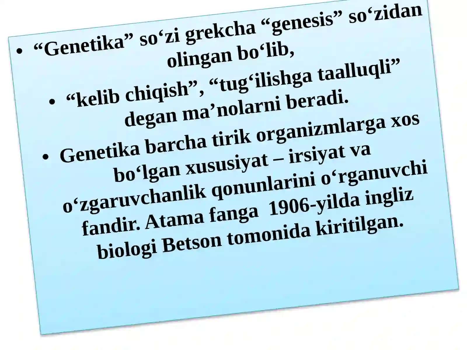 Psixogenetikaning irsiyat mexanizmlari haqidagi zamonaviy tassavurlari 3