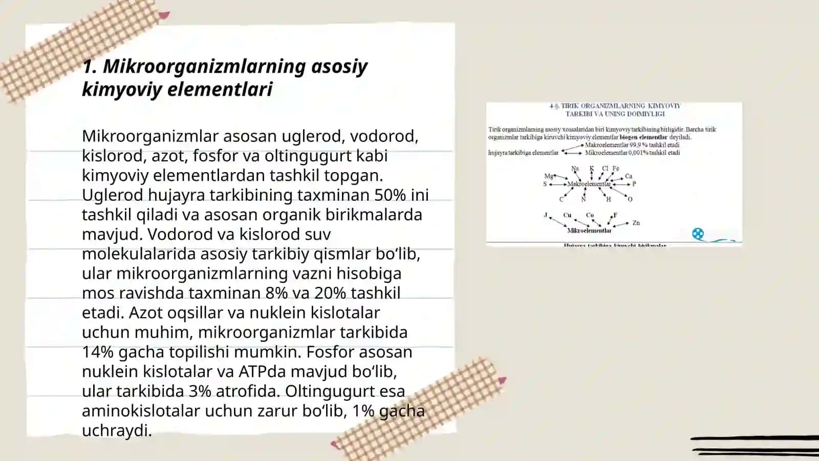 Mikroorganizmlarning kimyoviy tarkibi 3