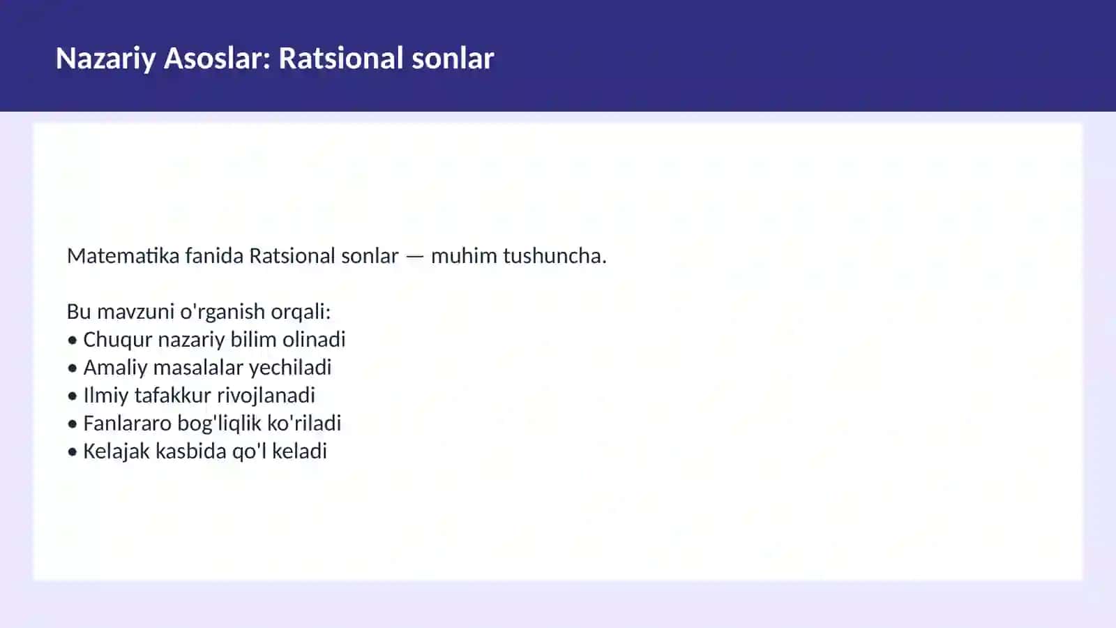 Matematika - Sonlar nazariyasi 3