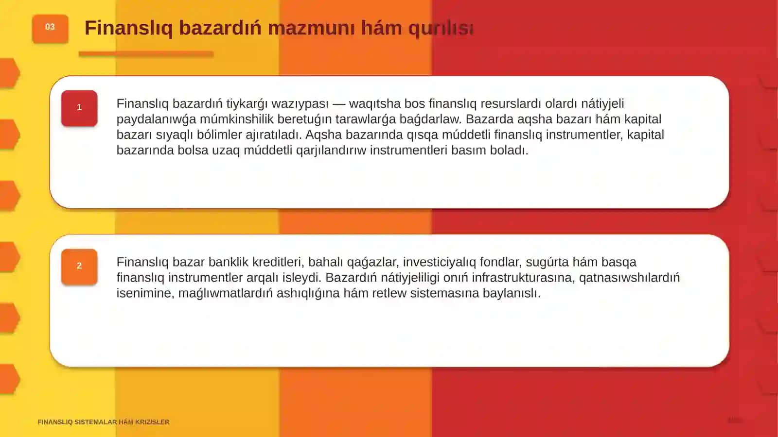 FINANSLIQ SISTEMALAR HÁM KRIZISLER 3
