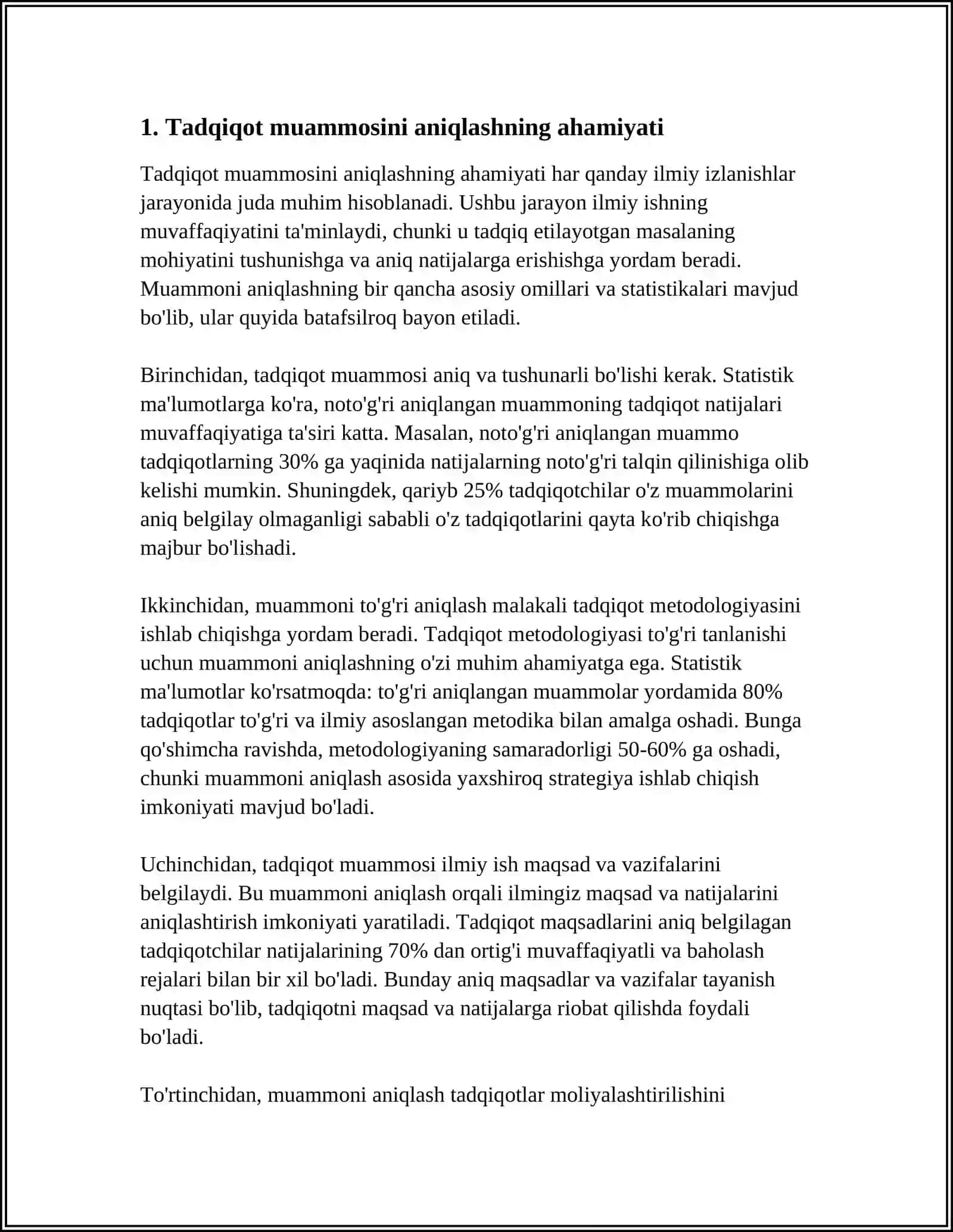 PEDAGOGIK TADQIQOTLARDA MUAMMO, UNI TO'G'RI QO'YA OLISH VA UNING AHAMIYATI. ESSE 3