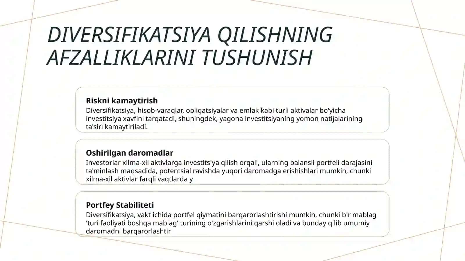 Diversifikatsiya O'sish Strategiyasi 3