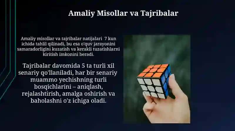 Muammoni hal qilishni o’rganish modeli 3