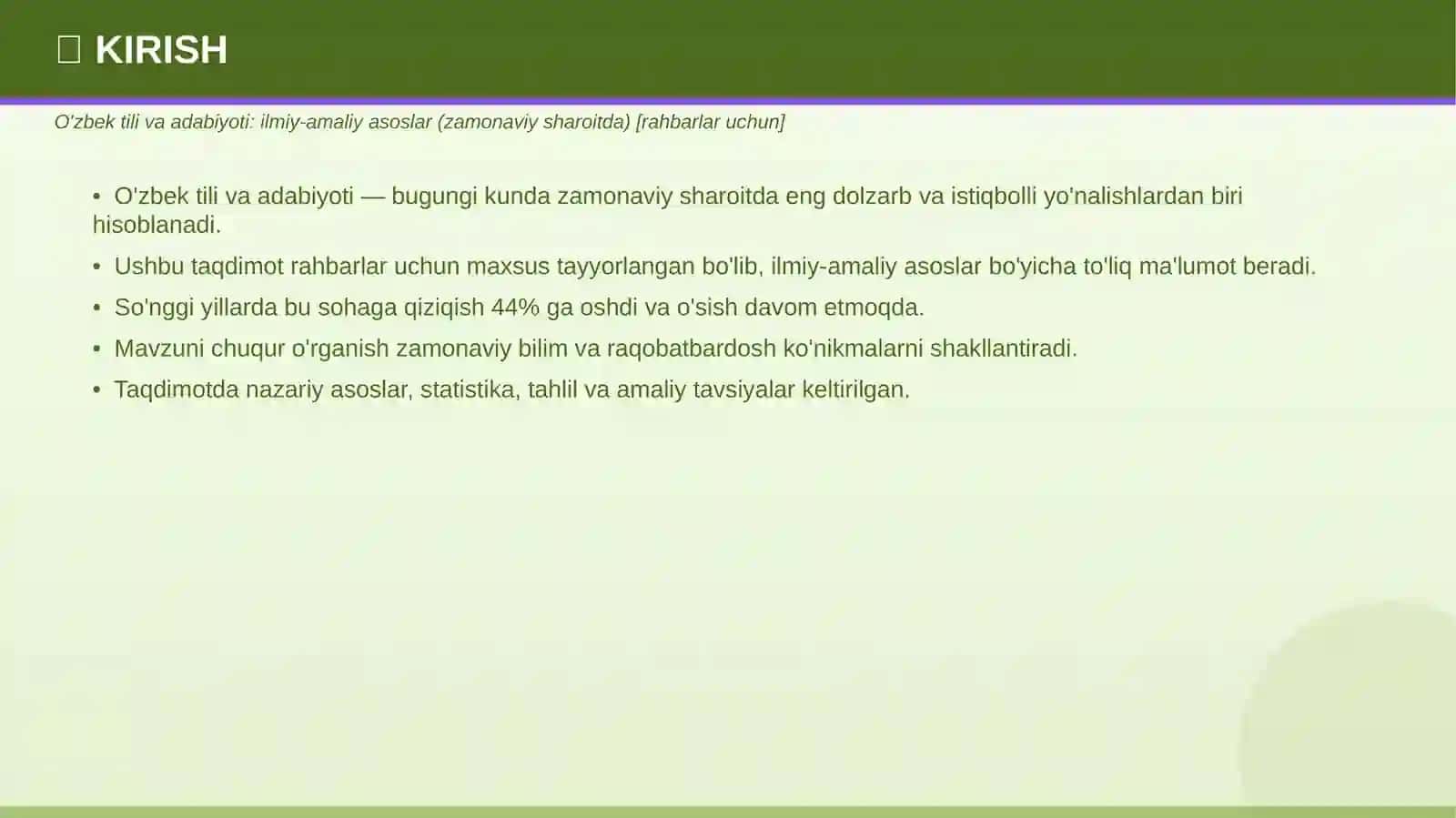 O'ZBEK TILI VA ADABIYOTI 3