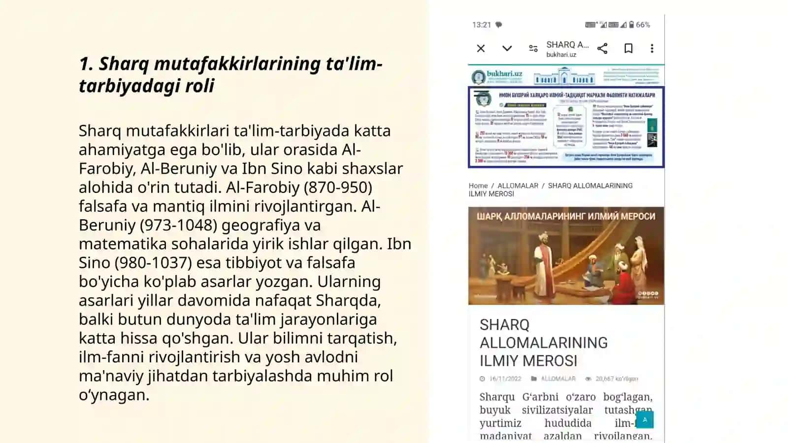 Sharq mutafakkirlari ijodiy taʼlim tarbiya ustoz murabbiylar massalari bagʻishlangan ilmiy tadqiqot pedagogik faning rivojidagi oʻrni 3