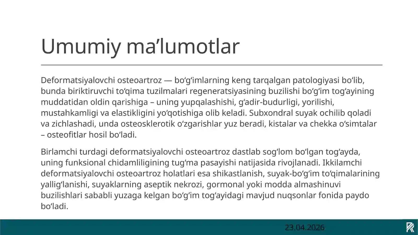 Deformatsiyalovchi Osteoartroz 3