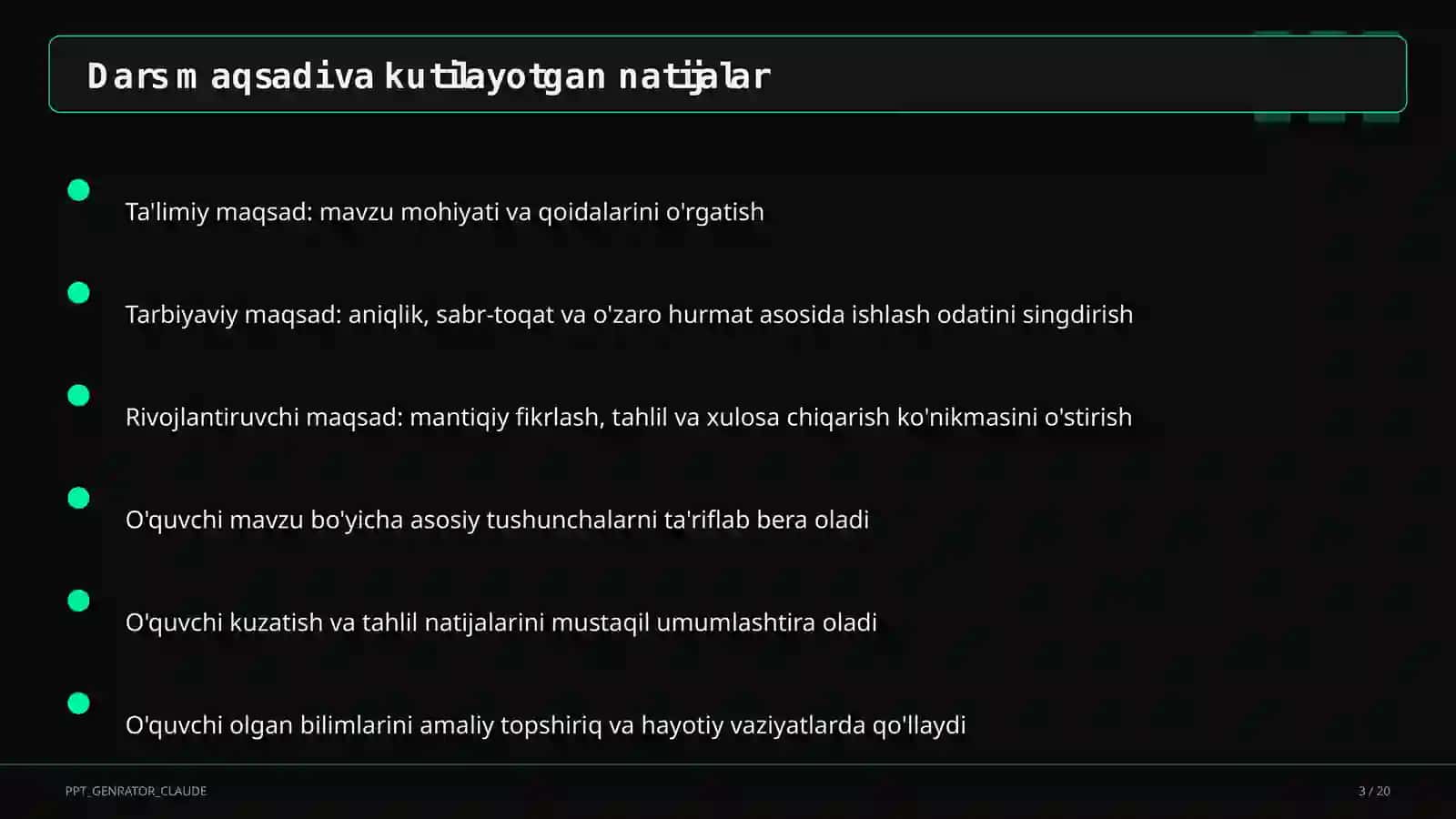 Algebra va geometriyani yagona "Matematika" fani sifatida o'qitish: yangi yondashuv 3