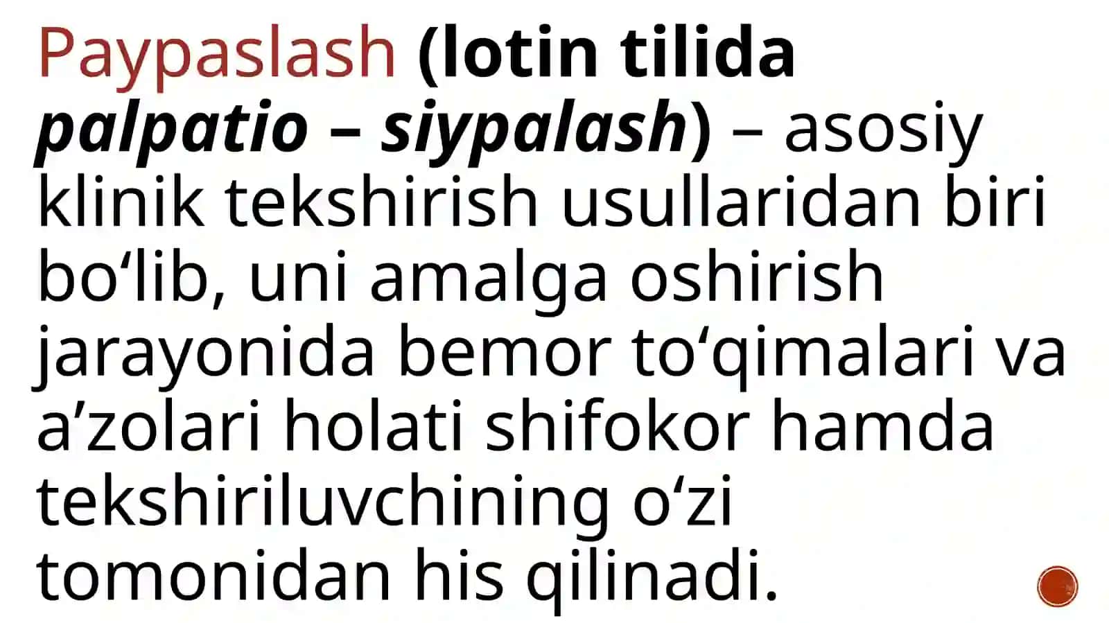 LIMFATIK TUGUNLAR, QALQONSIMON BEZ VA OʻPKA PALPATSIYASI 3
