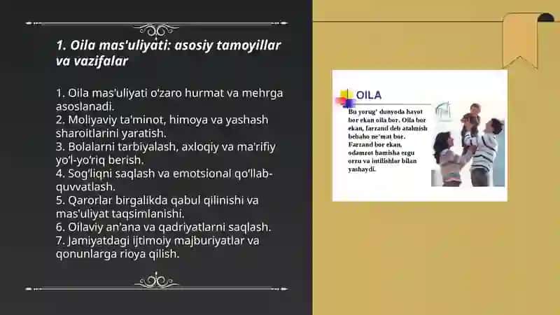Oila mas'uliyati, sha'ni va qadri 3