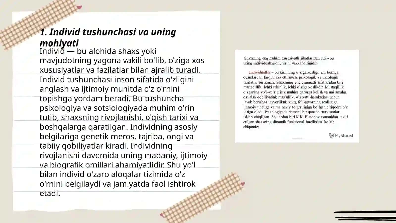 Individ, shaxs, individuallik tushunchasi 3
